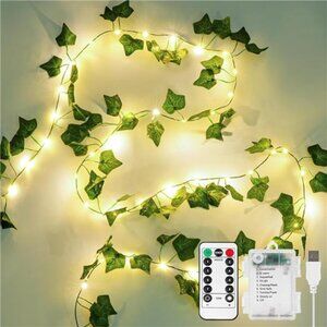 Womens Ivy Vine String Lights 33ft 100 LED Fairy Lights Remote Wall Decor